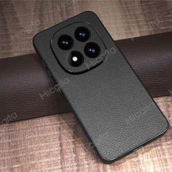 Premium Luxury Leather Shockproof Durable Case - Note 14S (Black)