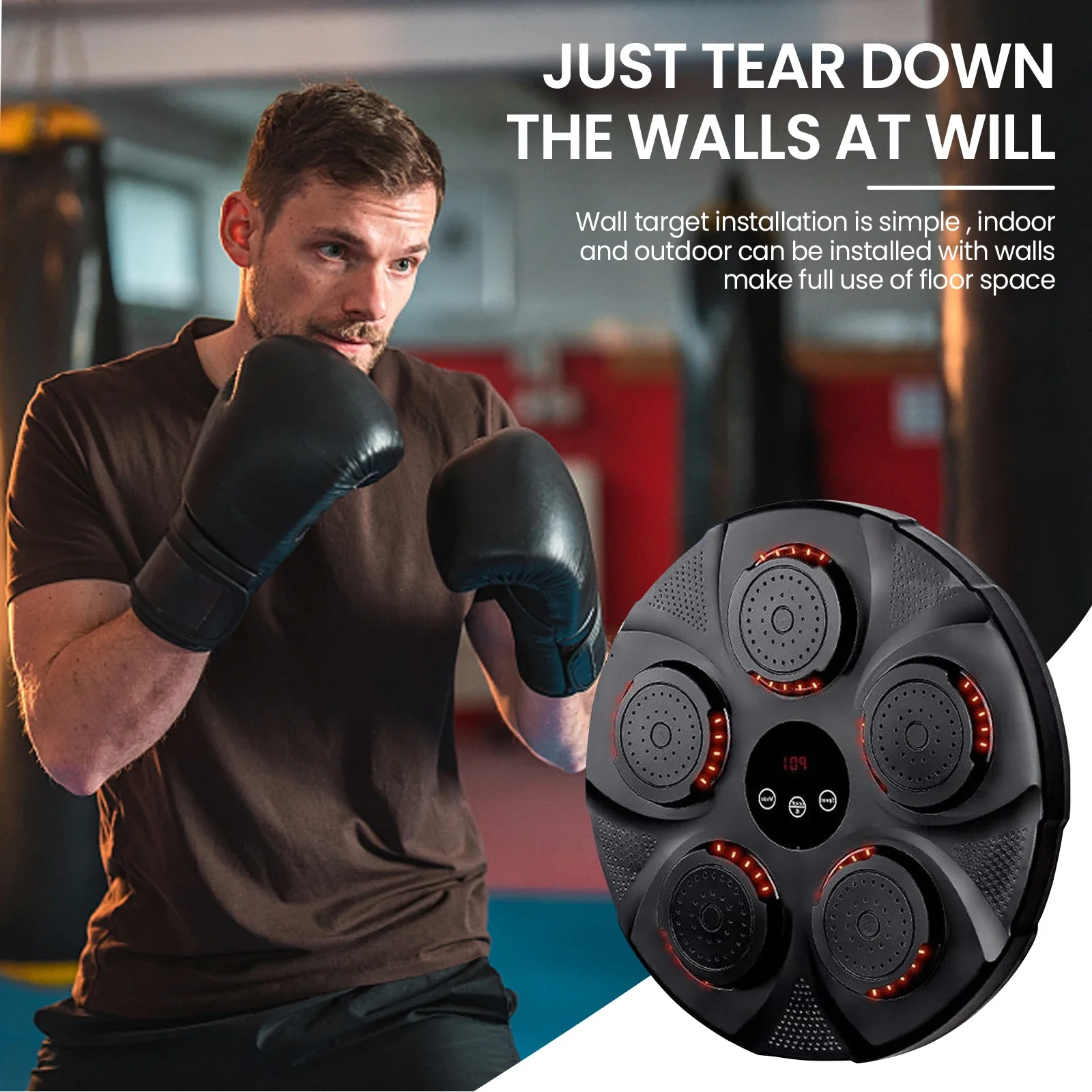 Machine de boxe musicale intelligente, cible de réaction électronique, Type  suspendu, équipement d'entraînement de sac de sable - AliExpress