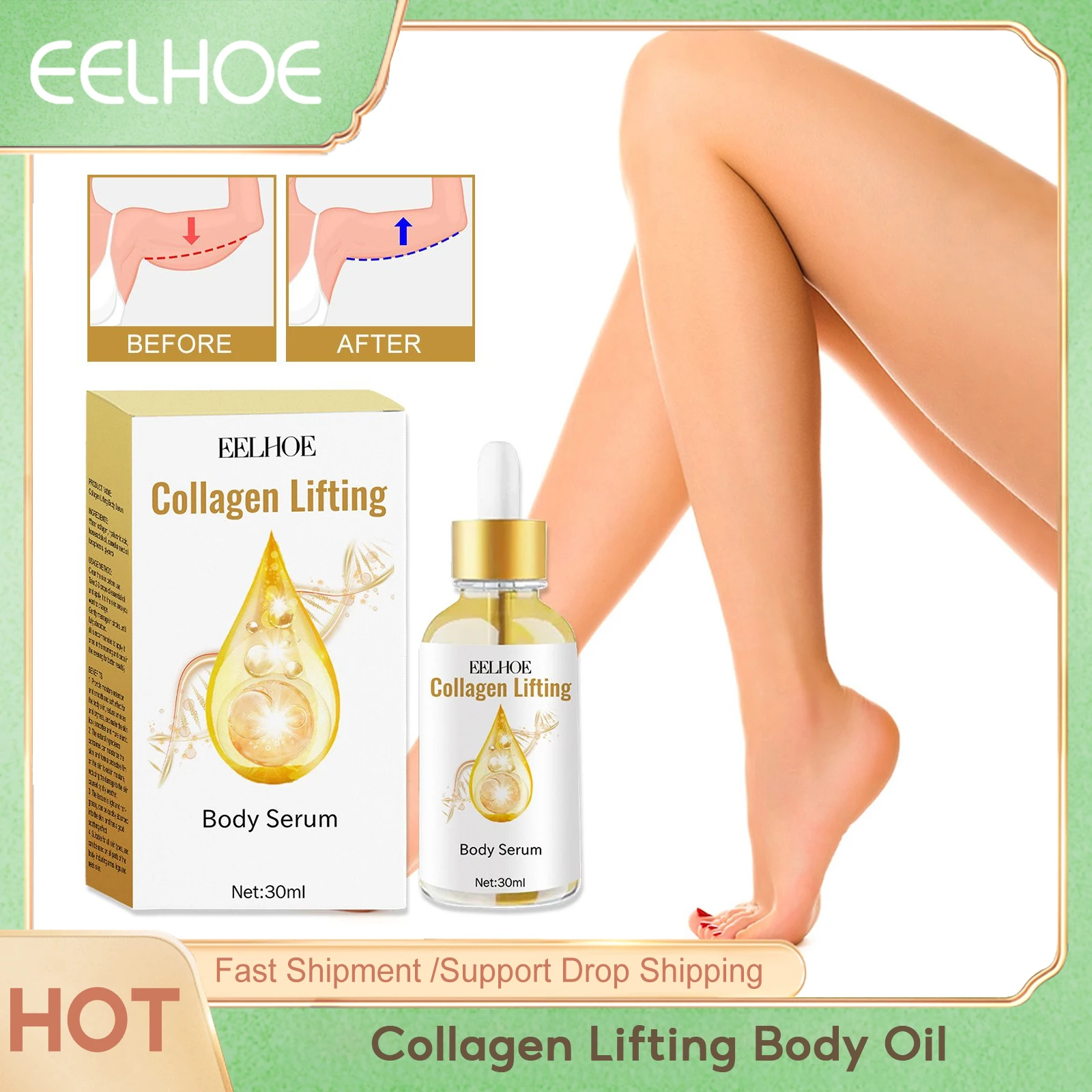 Collagen Lifting Body Oil Belly Fat Burner Anti Cellulite Weight Loss Shaping Improve Sagging Skin Full Body Slim Down Care Oil fat burning slimming cream belly fat burner for women abdominal body reducer shaper hot gel cellulite remover skin tightening60g