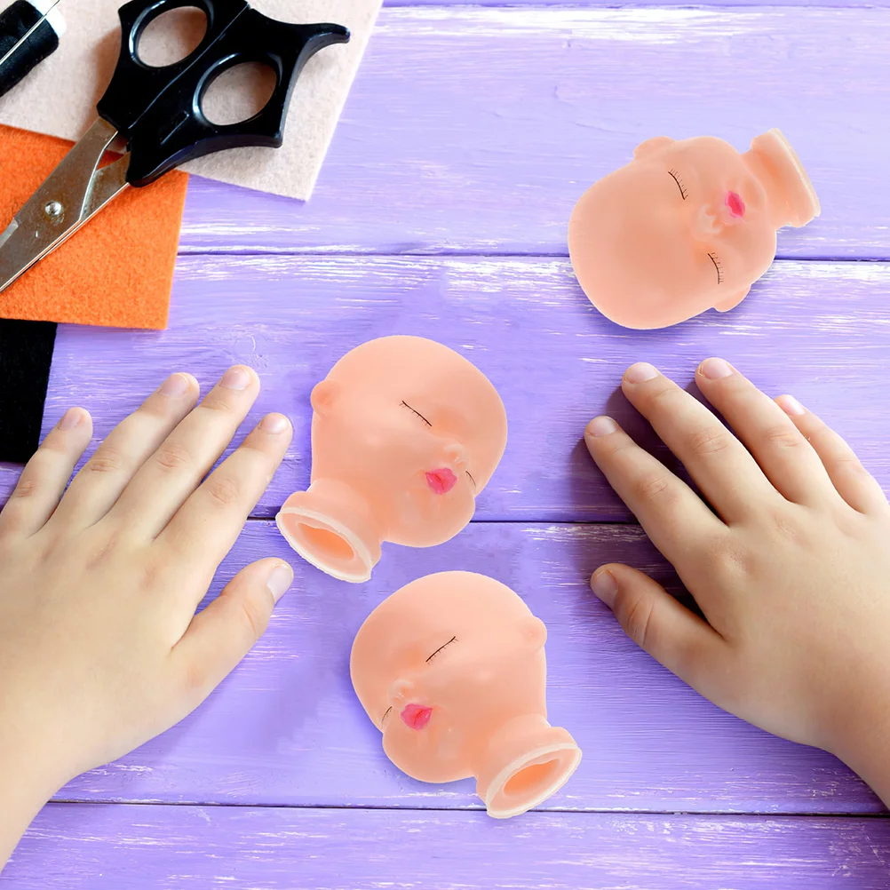 

20Pcs Doll Craft Making Heads Doll Head Plastic Doll Repainting Practice Makeup Diy Heads Doll Replacing Doll Part Princess Mini