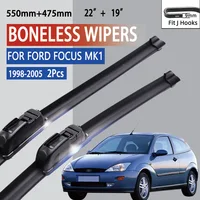 For Ford Focus MK1  1998-2005 Car Windshield Wiper U-type Soft Rubber Frameless Bracketless Car Wipers 22"+19" 1