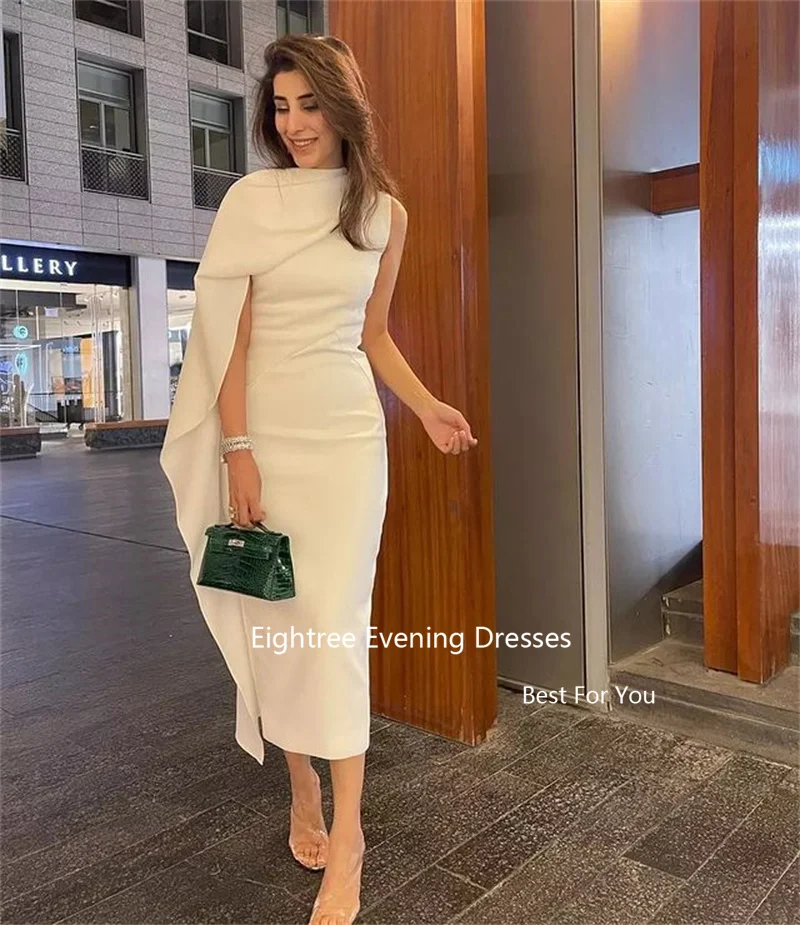 Eightree évjárat Elefántcsontszínű báli dresses Szatén O Gallérbőség Sellő stv vestidos Delaware fiesta elegantes Para mujer 2024 saudi Arábia