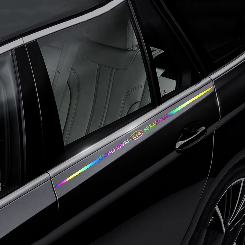 Лазерные светоотражающие наклейки на переднюю дверь автомобиля для Kia RIO Sportage