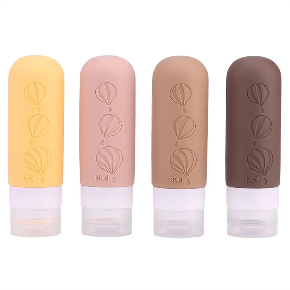

4Pcs Silicone Squeezable Lotion Container Shampoo Bottle Leakproof Travel Toiletery Bottles 90ml Travel Accessories