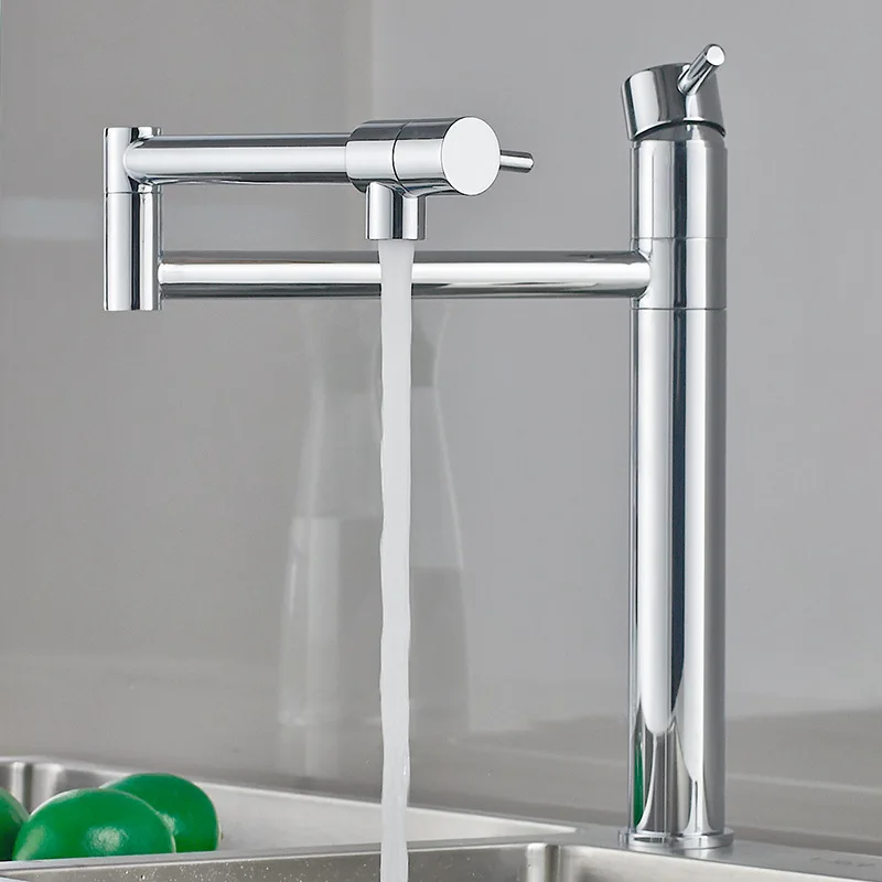 Foldable Kitchen Faucet Brass Pot Filler Faucet 360 Degree Rotating Hot Cold Sink Faucet Folding Retractable Swing Joints Spout