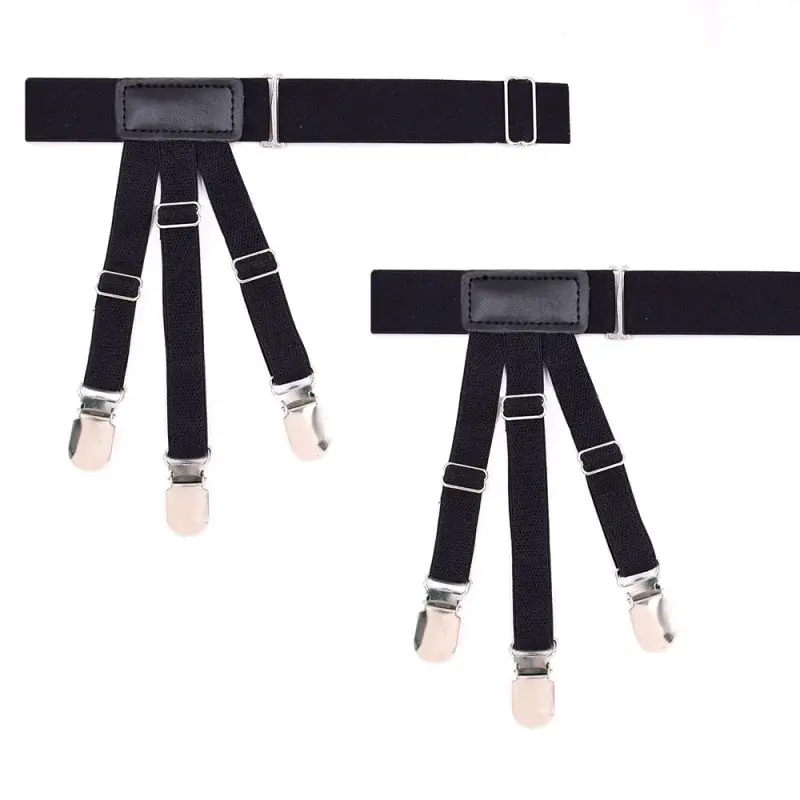 Work Suspenders Shirt Stay Belt Shirt Stays Shirt Sleeve Holders Men's Shirt Garters Adjustable Elastic Leg Suspenders Shirt Holders Straps Belt Crease-Resistance Non-slip Locking Clamps