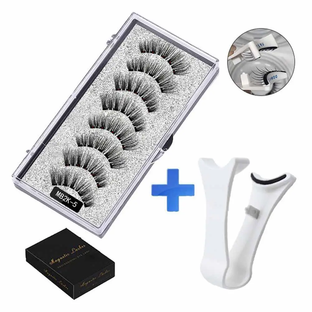 4 pairs of 3D magnetic false eyelashes can be reused. cosmetic natural extension tools Magnetic eyelash eyelash belt 5 L9I6