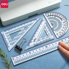 

Cool 4 IN 1 Plastic Ruler Set Protractor Triangular Ruler Geometry Mathematical Drawing Stationery Rulers for School Office