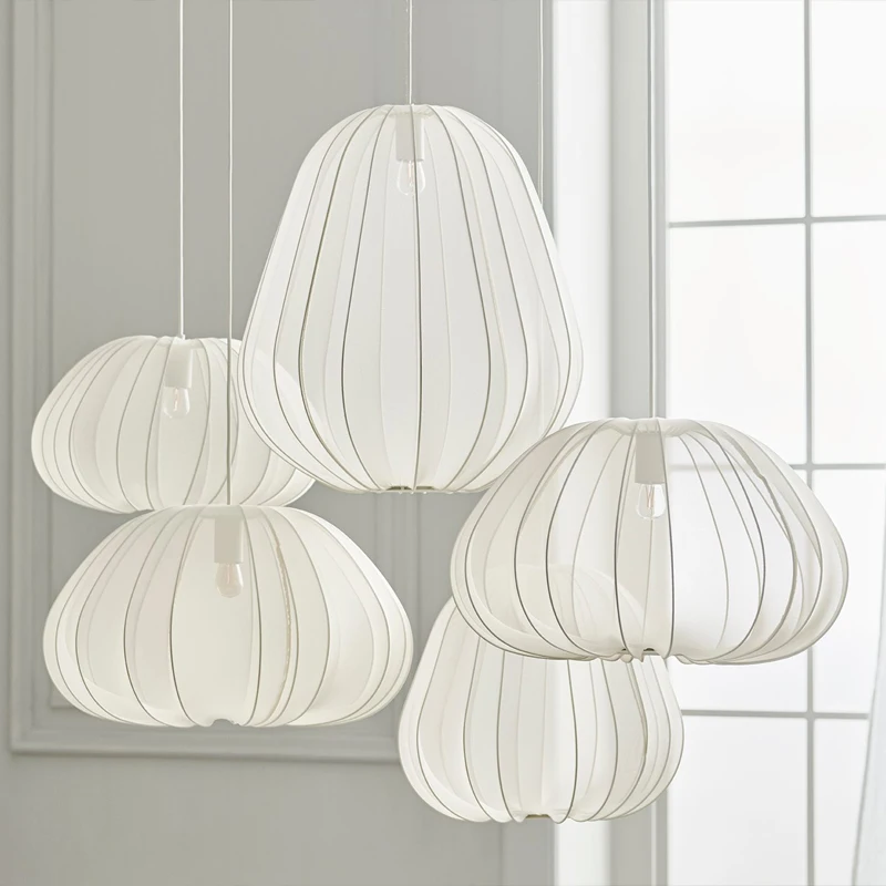 Italian Designer LED Art Chandeliers Home Indoor Living Room Dining Room  Restaurant Decor Hanging Pendant Lighting Fabric Lamp