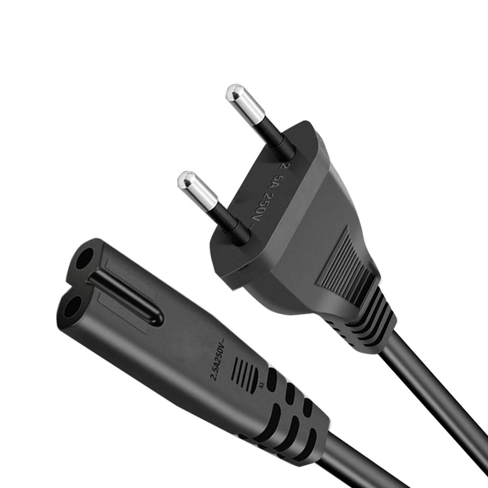High-Quality EU AC Power Cable with Figure 8 C7 to Euro 2-Pin Plug