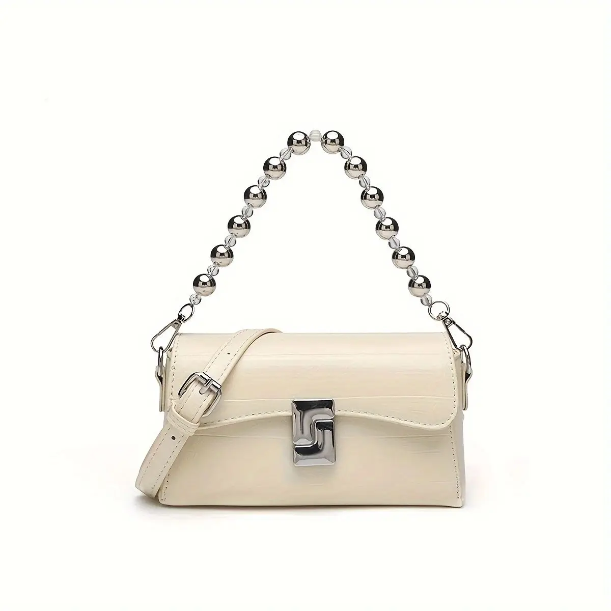 JIAERDI Niche Silver Chain Handbag Women Lock Leather Texture Shoulder Bags Ladies Fashion Premium Y2k Aesthetics Crossbody Bag