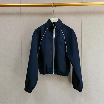 2026 Spring New Line-Decorated Sporty Zip-Up Cardigan/Short Jacket for Women 1