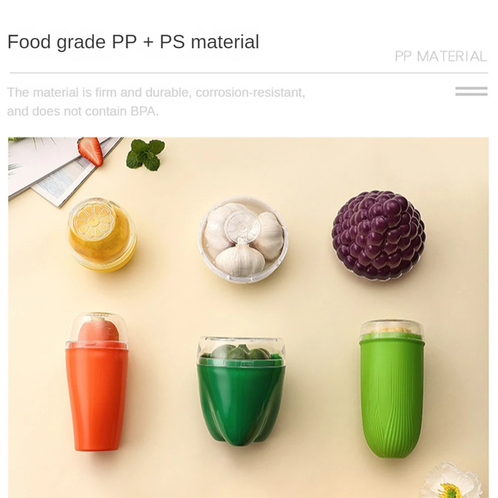 Food Fruit Vegetable Garlic Onion Lemon Orange Corn Saver Box Avocado Keeper Fresher Jars Tomato Storage Container Sealed Box 4