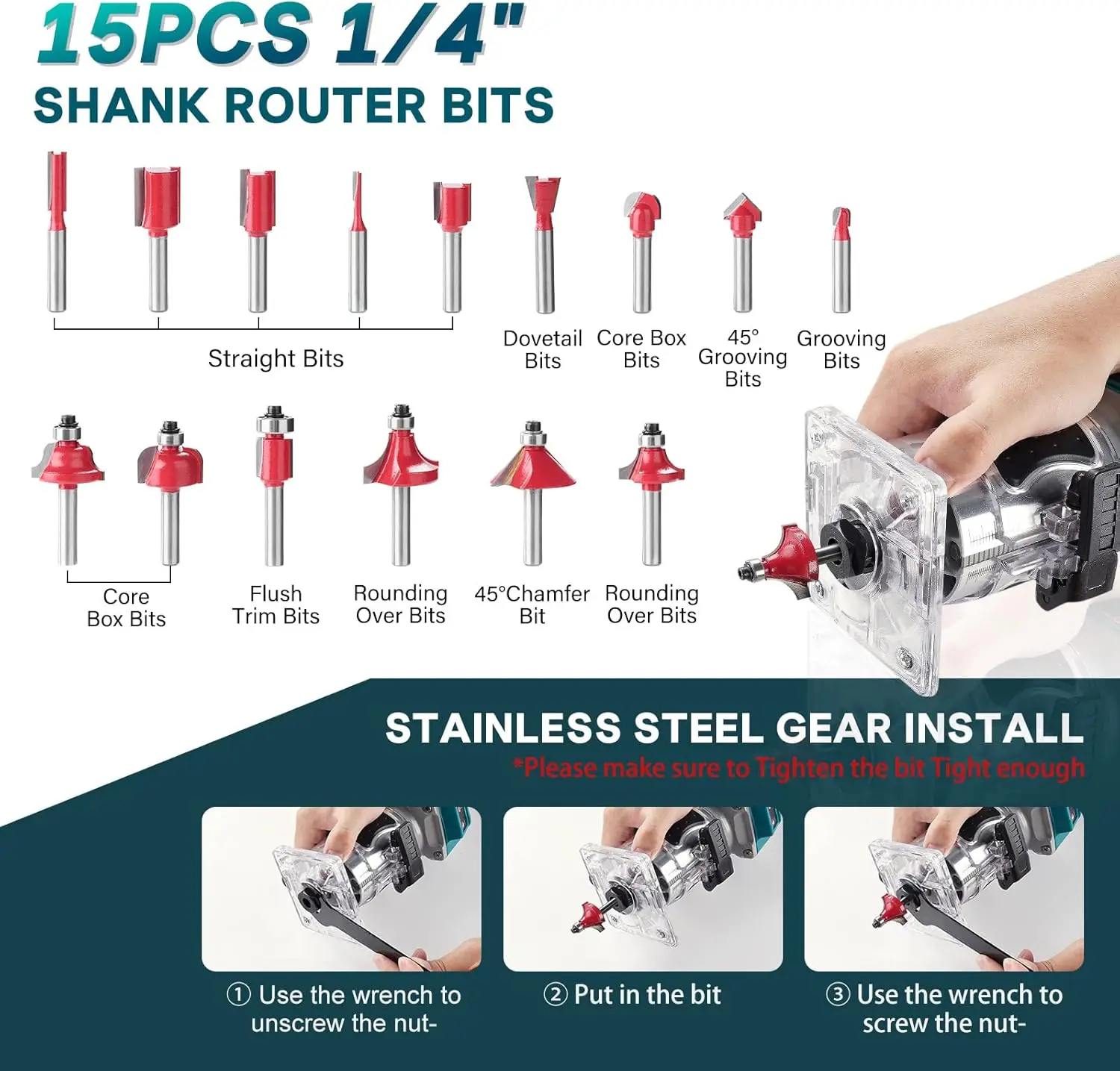 Cordless Compact Router Wood Router Tool With 2PCS Batteries 21V Brushless Portable Handheld Palm Routers for Woodworking