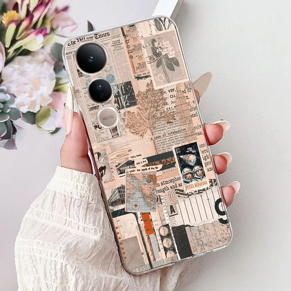 Clear Fashion Luxury Cute Cartoon Cat TPU Bumper Phone Case Cover