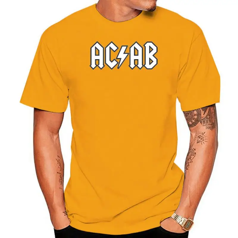

ACAB Flash T Shirts Mens 100% Cotton Printed Tops Shirt Free Shipping Title Text Letter Printed On Tshirts Mens Summer Cheap Tee