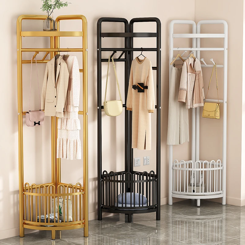 

Metal Modern Clothing Rack Bedroom Free Stand Vintage Stand Floor Hanger Drying Small Minimalist Perchero Furniture Living Room