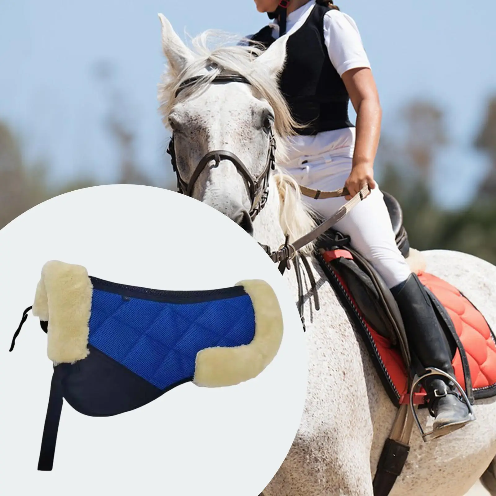 Horse English Saddle Pad Contoured Wear Resistant Equestrian Shock Absorbing Accessory Quilted Breathable Saddle Mat Balance Pad