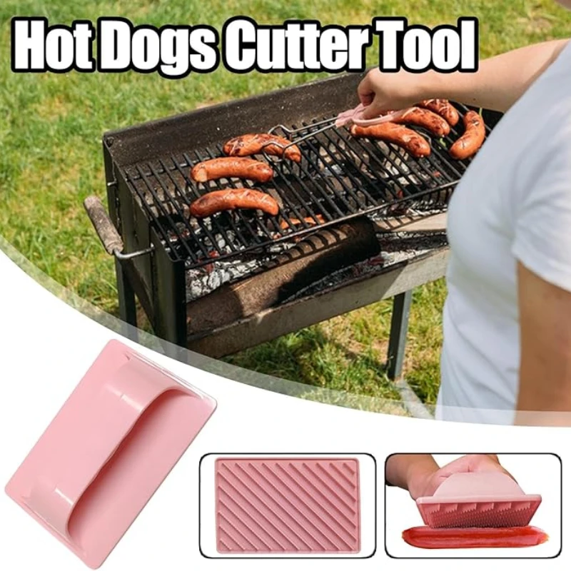 Hot Dog Slicing Hot Dogs Cutter Tools Barbecue Sausage Plastic Slicers for BBQ Outdoor Camping Grill Kitchen Gadget