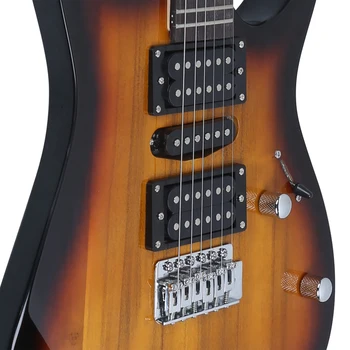 Novice Entry Level 170 Electric Guitar HSH Pickup Bag Strap Paddle Rocker Cable Wrench Tool Sunset Color 2