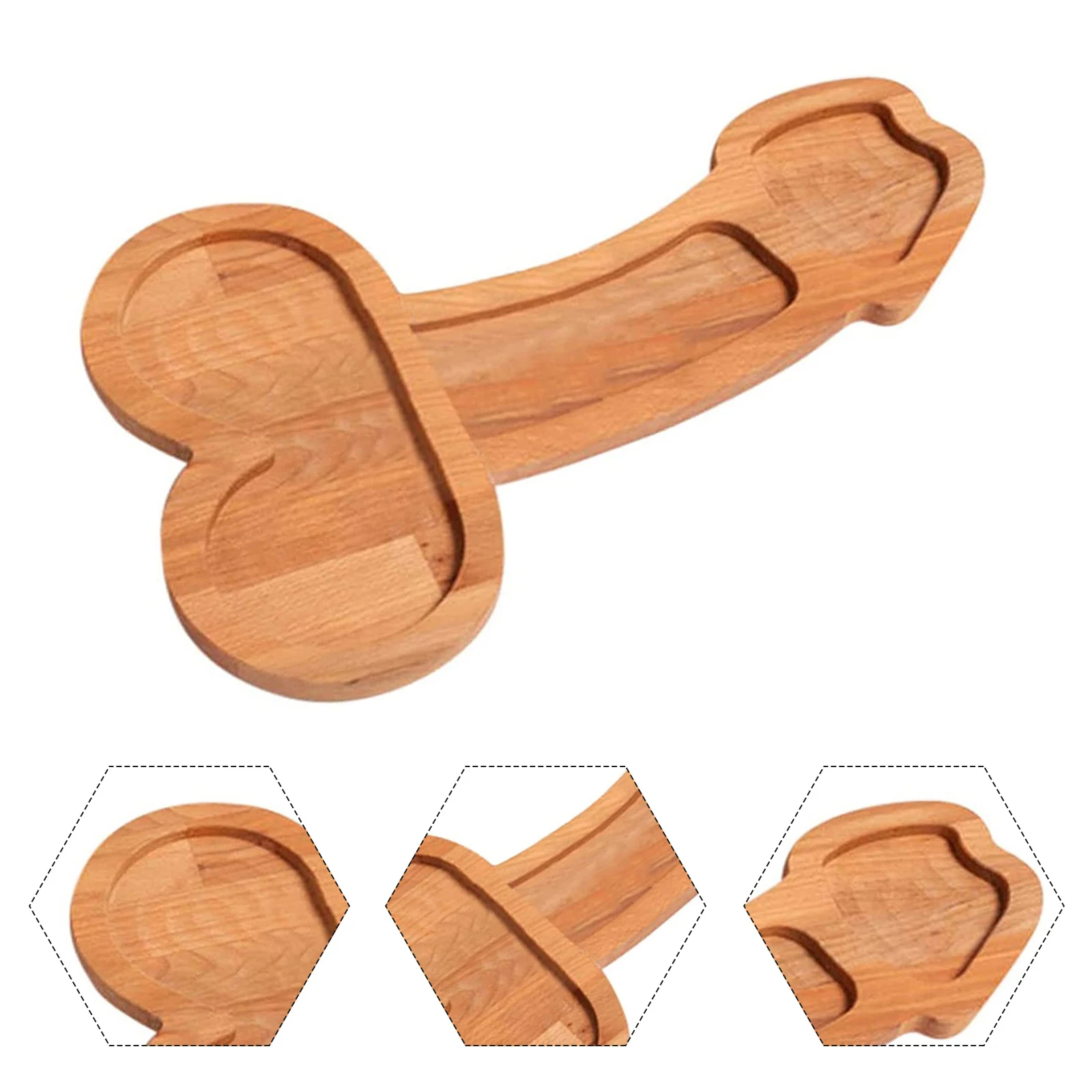 Aperitif Board Cheese Snack Board Funny Penis Shape Wooden Cheese Tray Novelty Charcuterie Storage Trays 24x15cm