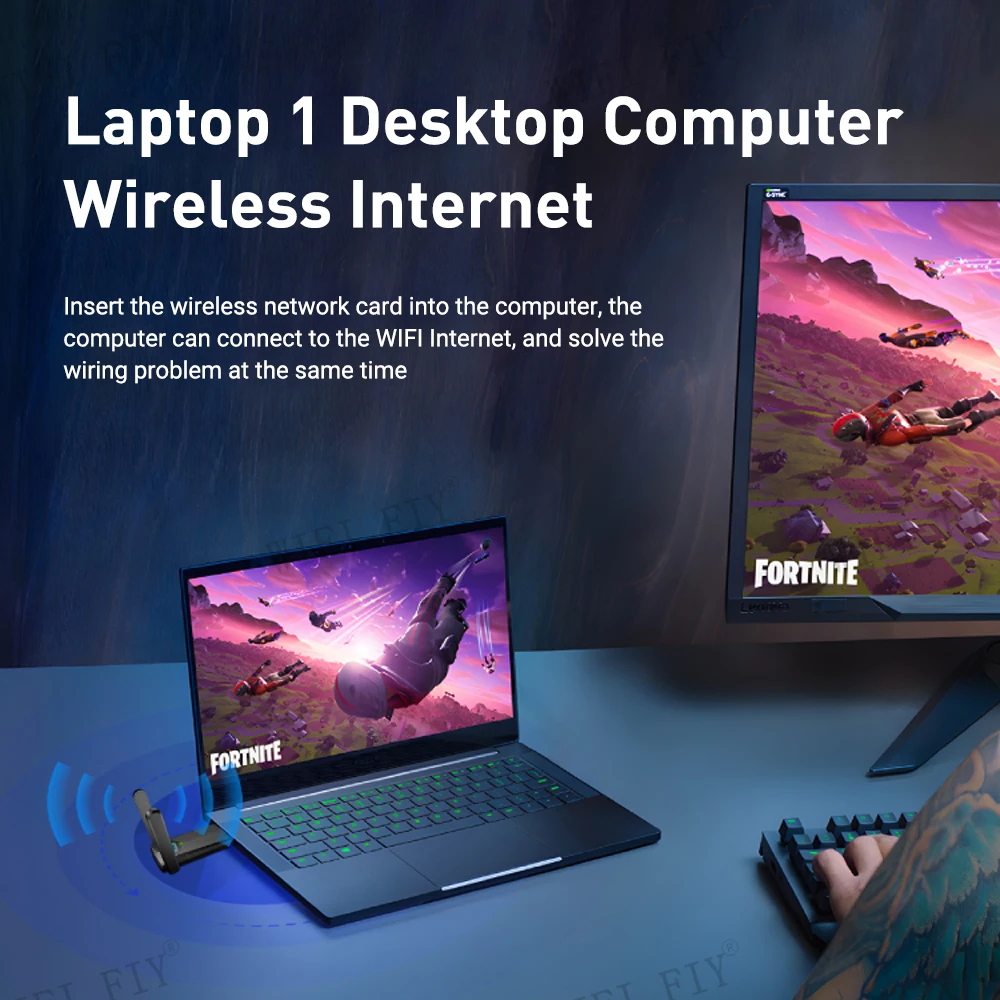 WALRAM AC1300 WiFi 5 무선 어댑터 USB3.0 WiFi 2.4Ghz/5.8GHZ 네트워크 카드 듀얼 밴드 RTL8812BU PC 노트북 Windows10/11용