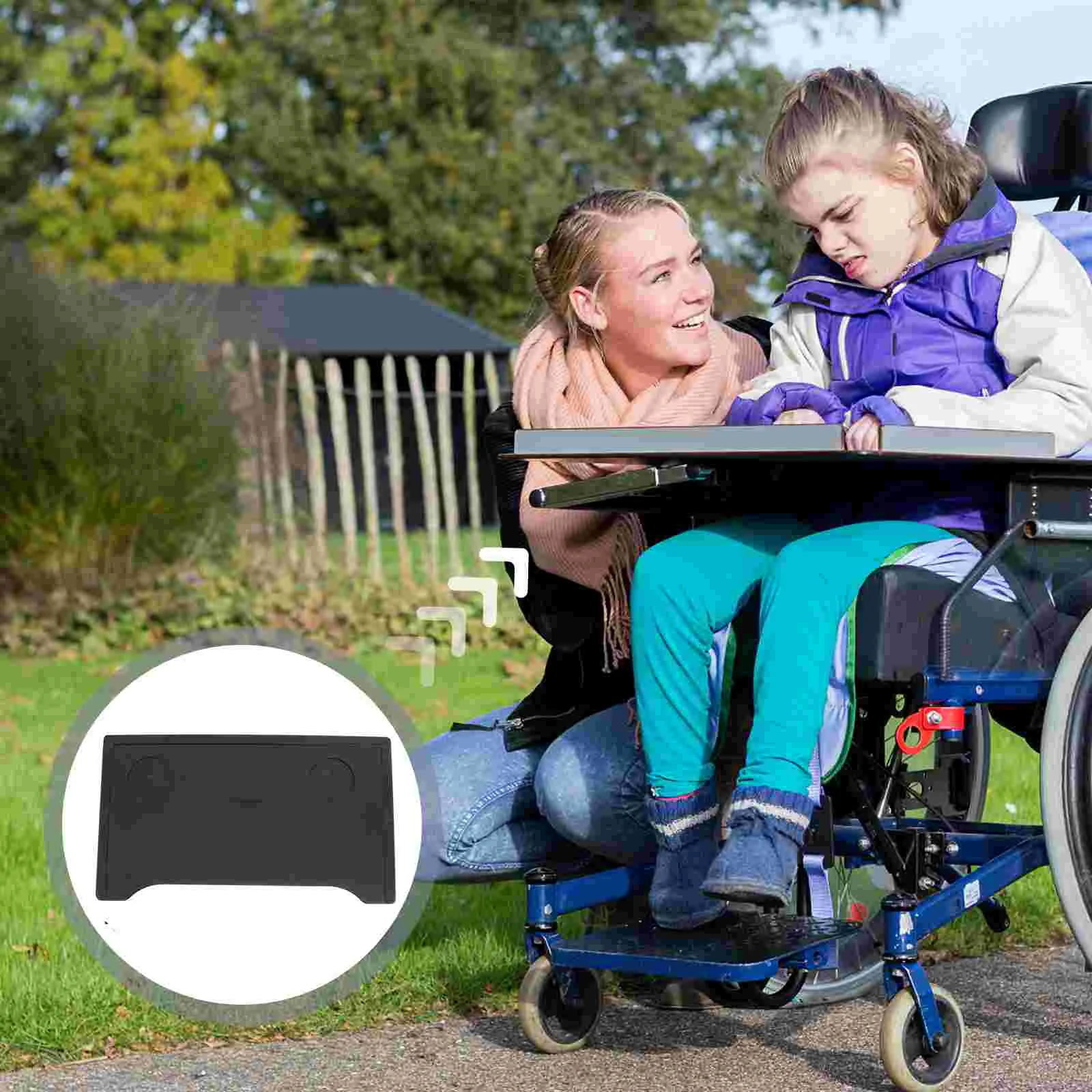 Wheelchair Lap Tray with 2 Cup Holder Detachable for Eating Elderly 