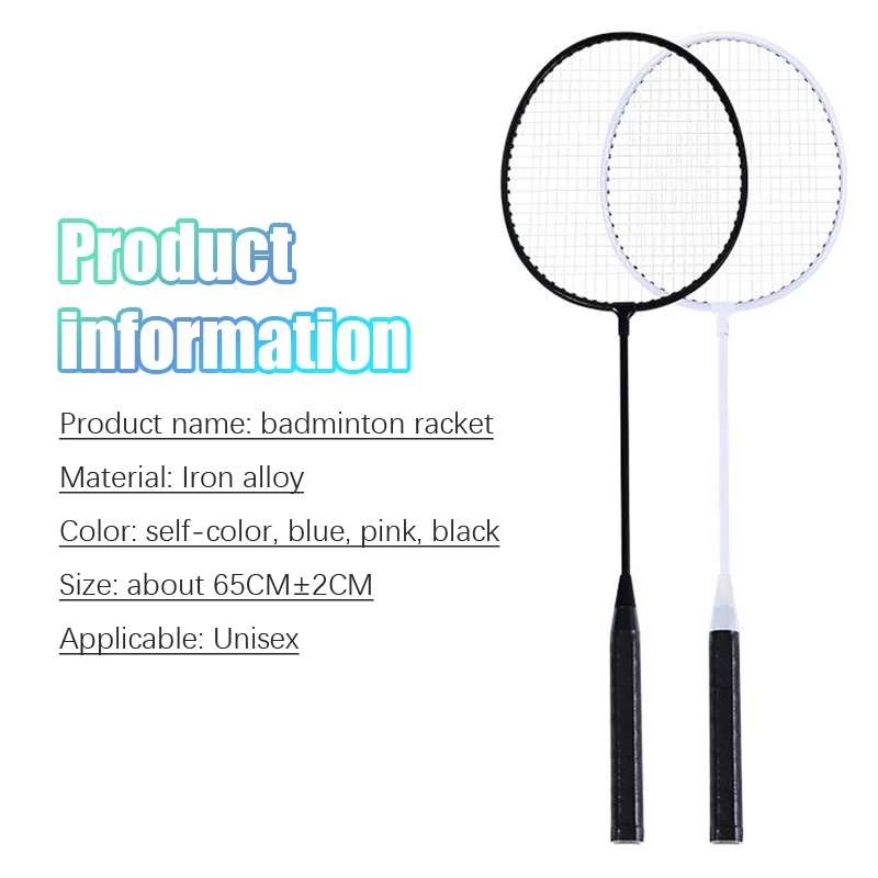 2pcs Badminton Racket Set Ultralight Split Ferro Alloy Adult Badminton Racket With Bag Attacking And Defending
