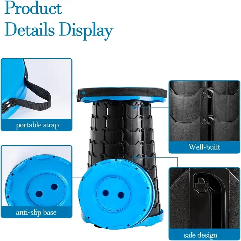 Folding Stool Portable Expandable Stool for Outdoor Activities Lightweight Folding Stool for Traveling Fishing Hiking Outdoor Camping
