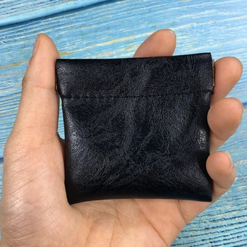 Portamonete nero portafoglio in pelle PU piccoli auricolari portafoglio borsa portachiavi porta carte di credito porta soldi cerniera per uomo