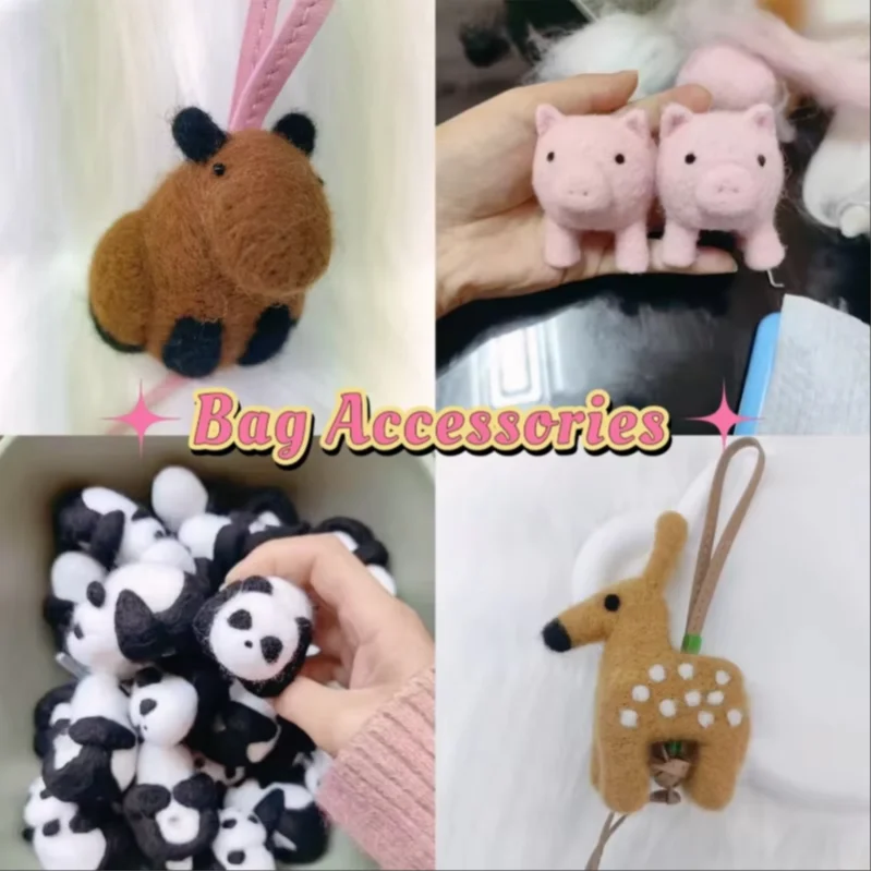 DIY Christmas Felt animals Wool Felt Pendant Handmade Party Christmas Tree Decoration Accessories Guinaldas Navidad Key Pendant