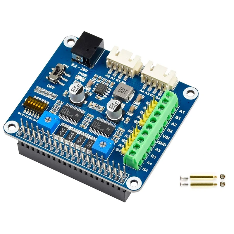 

Модуль драйвера шагового двигателя Waveshare для Raspberry Pi 4 Board DRV8825, плата расширения дороги с 2 двигателями для скульптурной машины