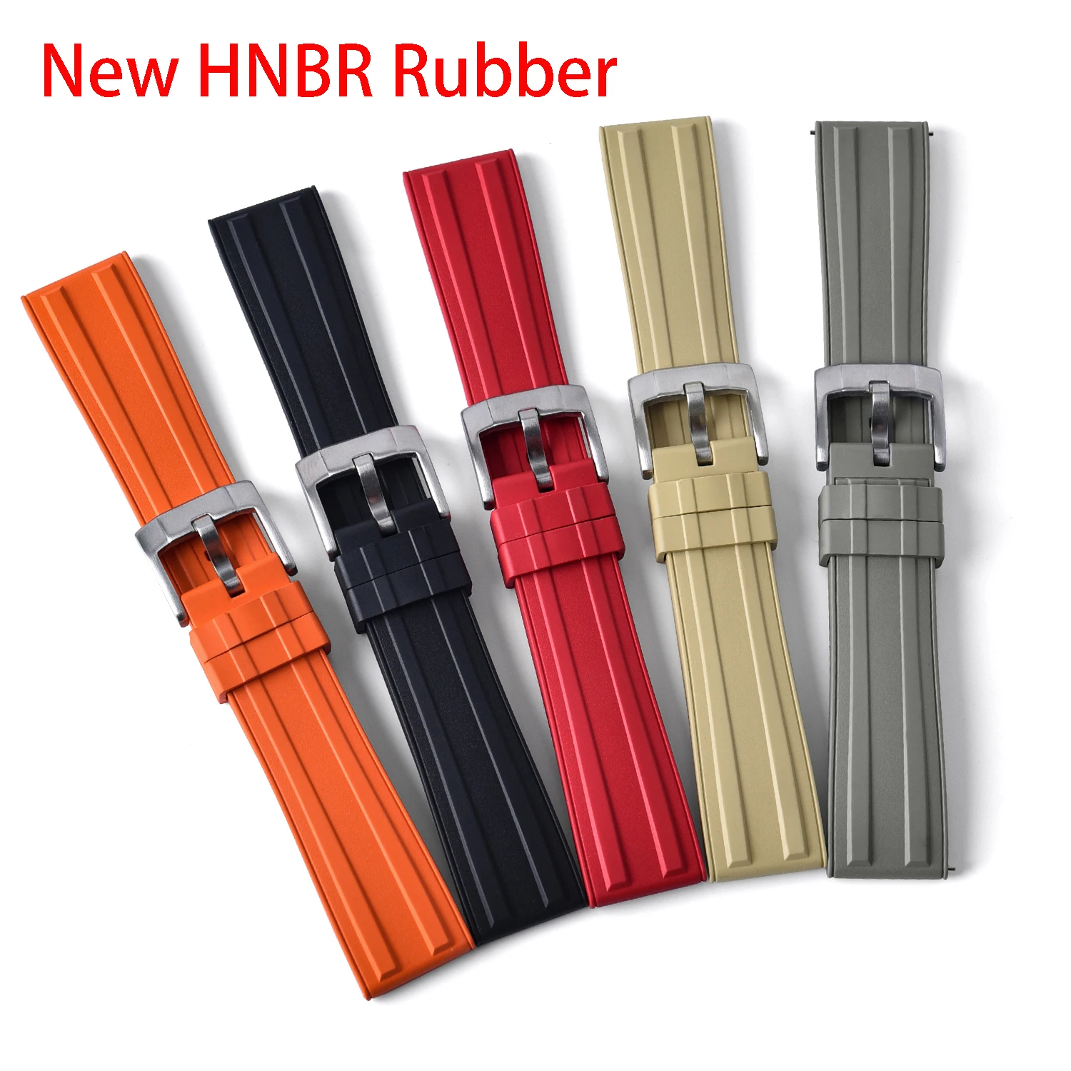 Original New Design Frosted Grain HNBR Rubber Watch Strap 20mm 22mm Locking Feature Quick Release Diving OSAND Rubber Watch Band