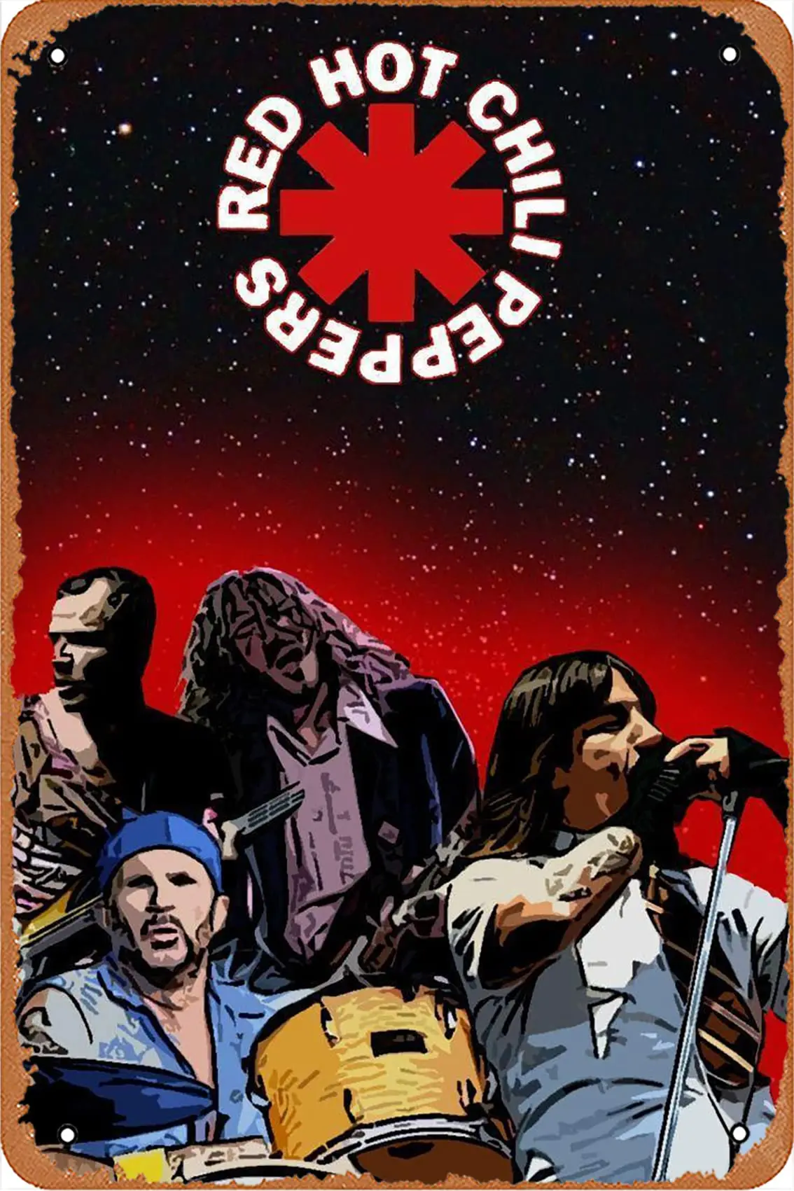

Rhcp Poster Band Poster (2) Novelty Metal Sign Retro Wall Decor for Home Gate Garden Bars Restaurants Cafes Office Store Pubs Cl