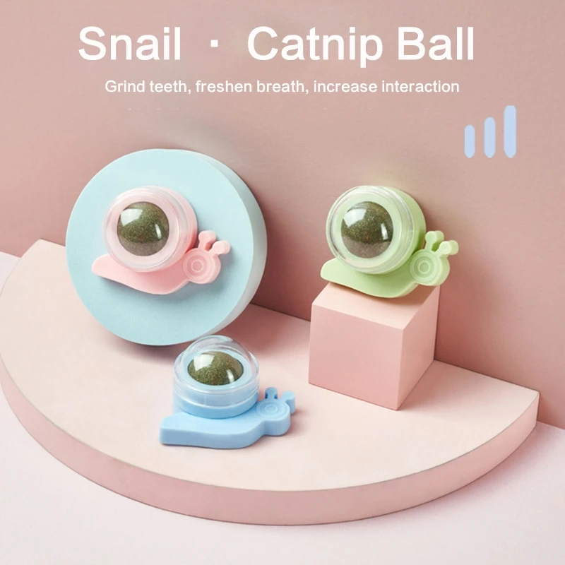 New Crab Catnip Ball Pure Natural Mint Leaf Rotating Interactive Cat Toy Self-Adhesive Catnip Teeth Cleaning Edible Ball