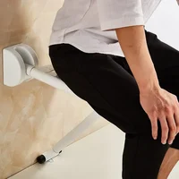 Bathroom Safe Chair White Foldable PVC and Stainless Steel Material Wall mounted Chair With Leg 2
