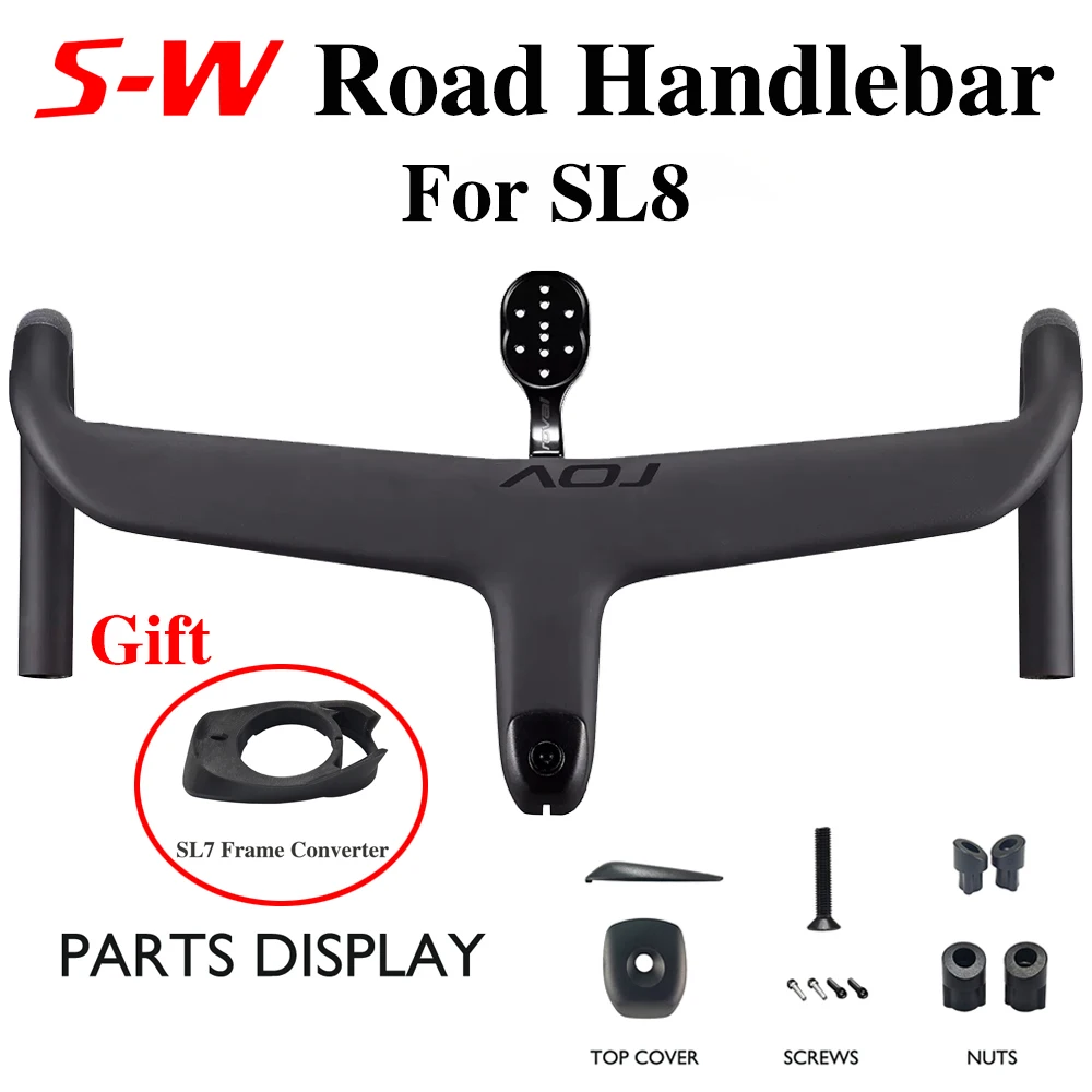 ROV SL8-manillares de carbono para bicicleta de carretera, enrutamiento de Cable interno completo T1000, cabina integrada SL8