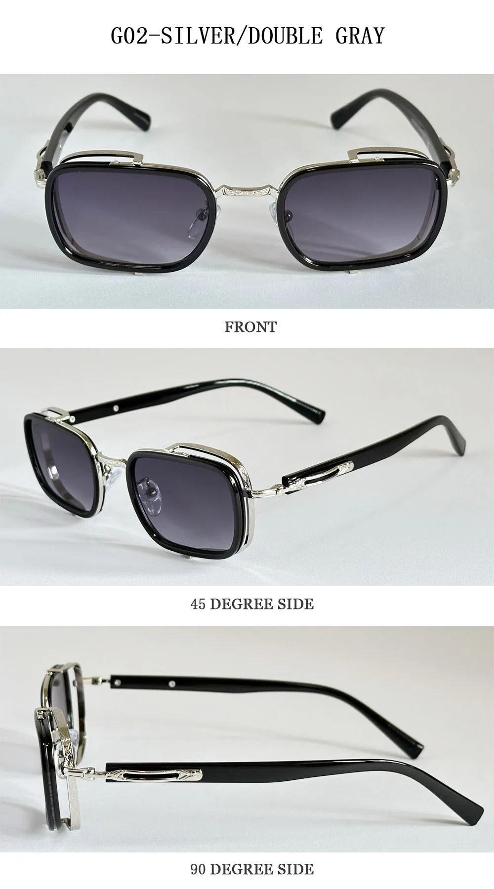 Vintage Steampunk Sonnenbrille Männer Luxus Retro Quadrat Sonnenbrille Frauen Mode Gläser Gafas De Sol Hombre Lunette Soleil Femme – Detail 15