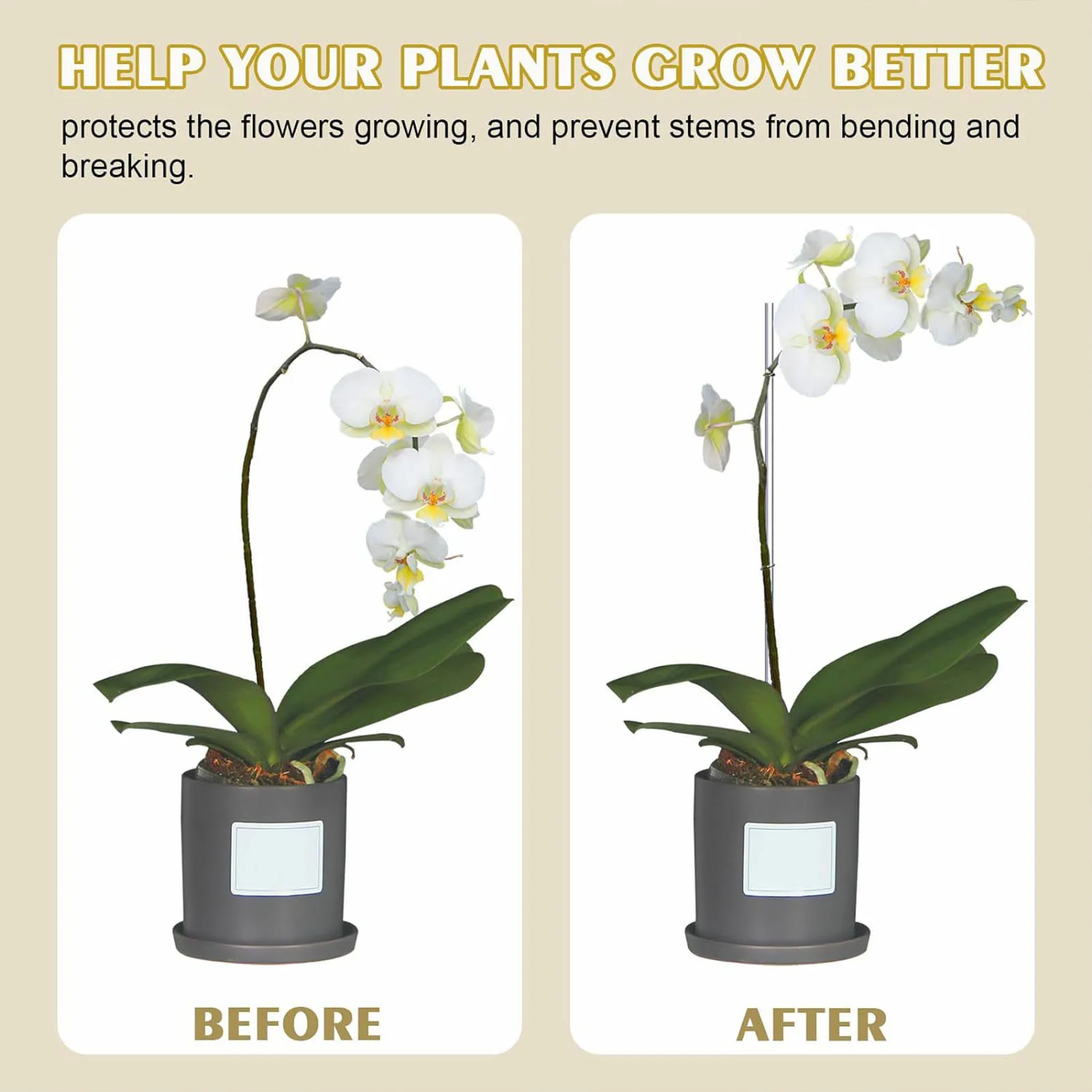 Set Tutori Per Piante 90 Pezzi - Supporto Per Orchidee, Gigli E Rose | Con Moschettoni E Prolunghe - Foto 8