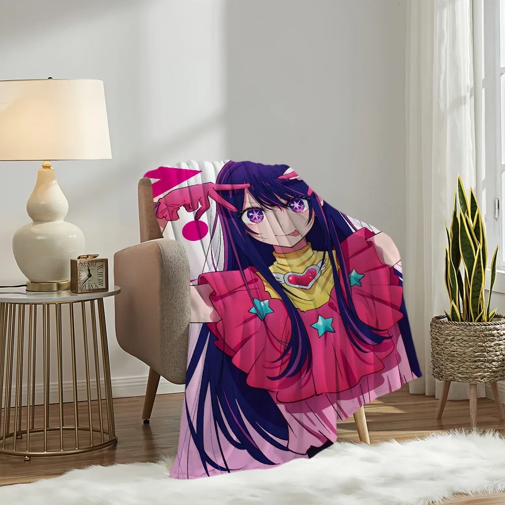 Anime Pink O-Oshi no Ko Blanket Plush Nap Sofa rug for Living Room Warm Office Bedroom Birthday Home Travel Kid Gifts 4