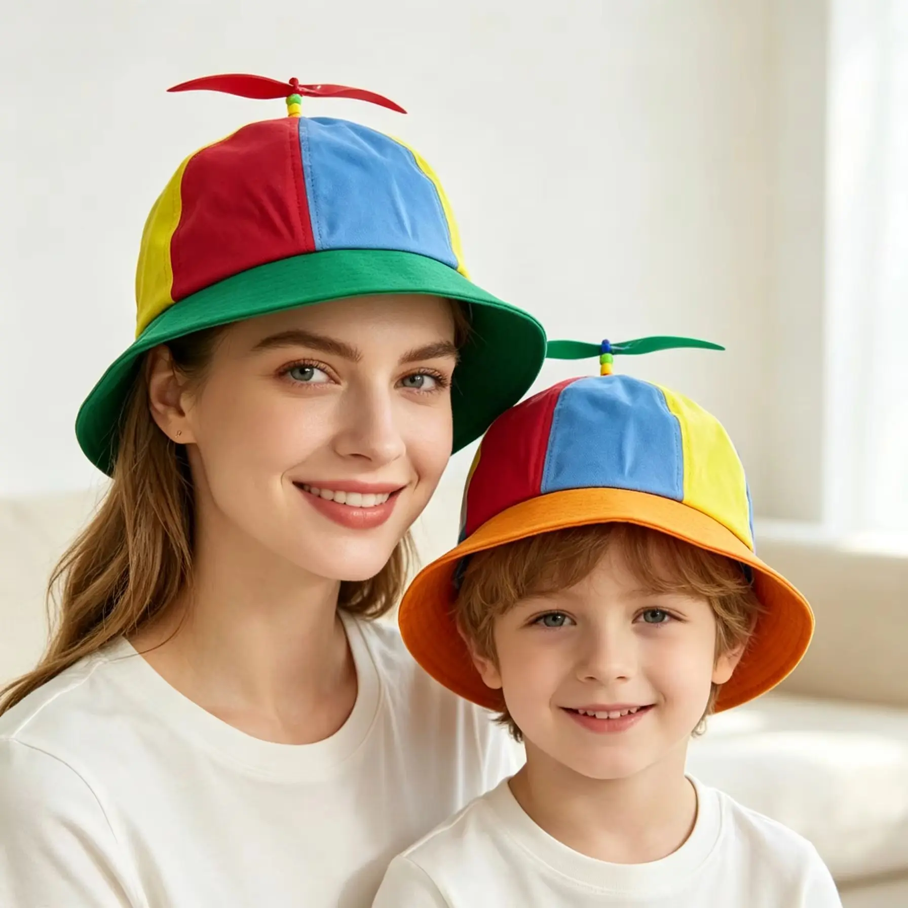 20 Farben Lustiger Propeller Regenbogen-Hubschrauber-Baseballkappe Größe S&L Unisex Kinder Teenager Kleine Köpfe Zylinder für Männer Frauen