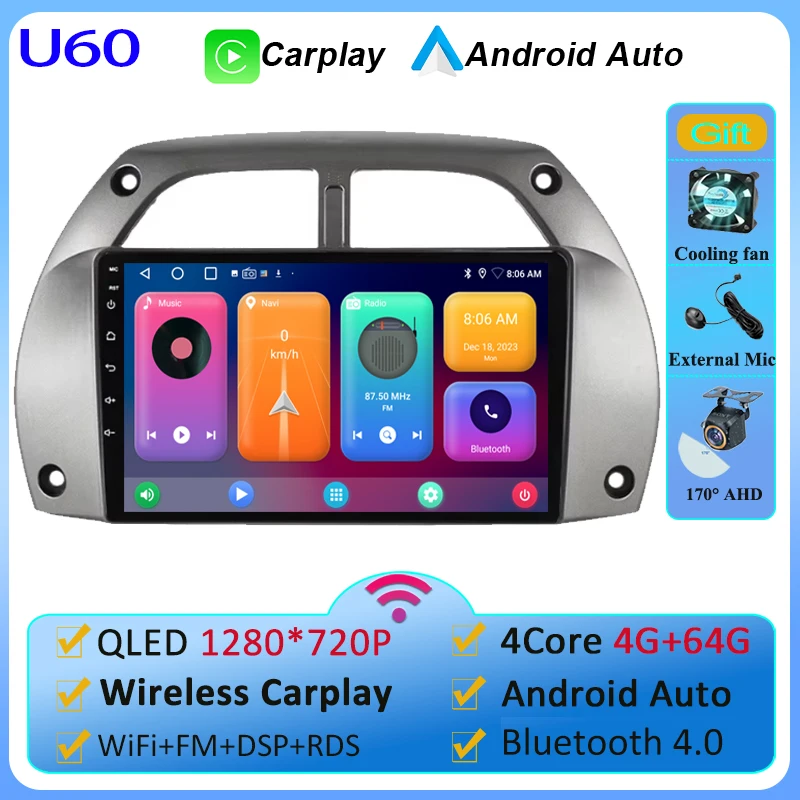 Autoradio Android 13 Per Toyota RAV4 2001-2006 - 9 Pollici Touchscreen - 4G+64G - Wireless CarPlay - Foto 7