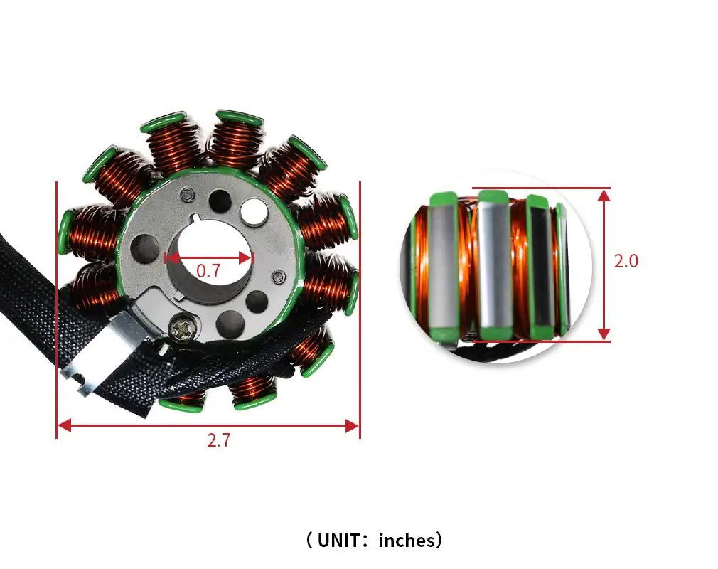 

Stator 2D1-81410-00-00 2D1-81410-01-00 2D1-81410-10-00 compatible with Yamaha YZF R1 2004 2005 2006 2007 2008