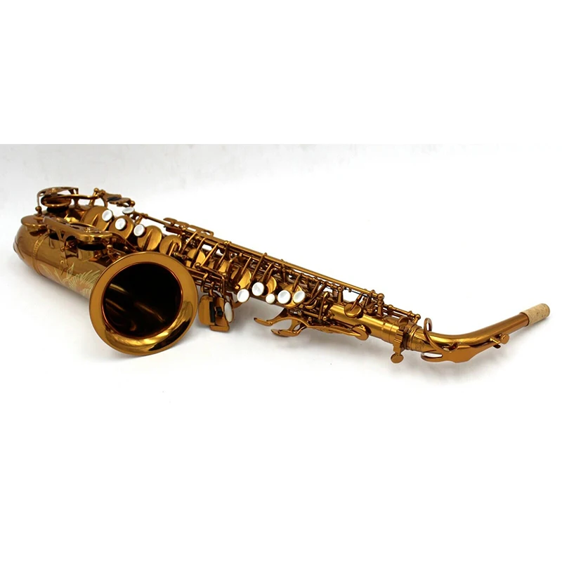 Eastern music dark gold lacquered alto saxophone Mark VI type high grade PC case