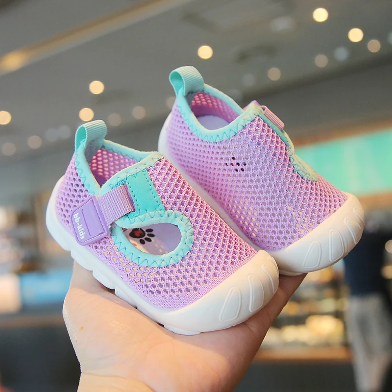 Toddler Girls Mesh Breathable Summer Sandals Non-Skid Baby Shoes 0-3Y Unisex Kids lightweight First Shoes-Suit for Fat feet