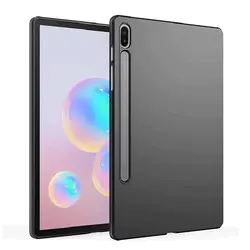 Black Soft TPU Slim Shockproof Silicon Tablet Case - Anti - Drop Protective Shell for Tab S6 10.5 2019 (Soft Black Cover)