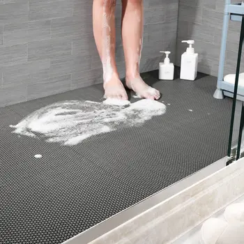 1pcs PVC Plastic Mat for Bathroom and Kitchen, Large Roll Anti Slip Mat, Hollow Grid Mat, Bathroom Floor Mat 1