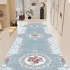 European Home Hallway Carpet Flower Decoration Corridor Runner Carpets Living Room Light Luxury Floor Mat Room Doorway Long Rug 3