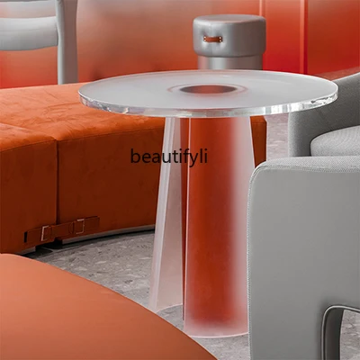 

Nordic Coffee Table Acrylic Transparent Frosted round Side Table Light Luxury Modern Minimalist Corner Table