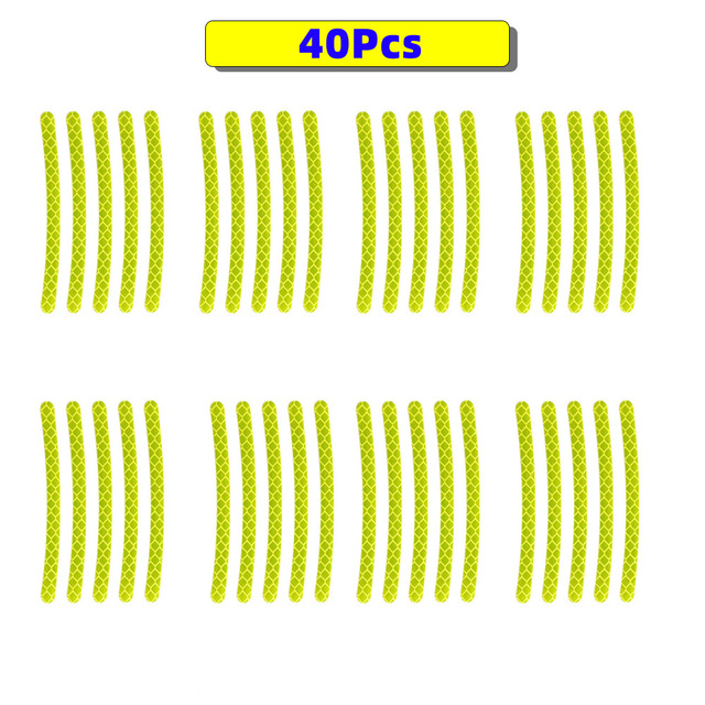 Car Wheel Hub Reflective Sticker Tire Rim Reflective Strips Luminous Sticker Night Driving Roadway Safety Wheel Tape